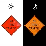 Roll Up Sign & Stand - 48 Inch No Thru Traffic Roll Up Reflective Traffic Sign